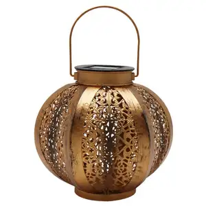 ENSOLEILLE Lanterne Solaire Jardin Décoration Extérieur Étanche Luminaire Solaire Patio Décoratif Métal Lampe de Patio pour Pelouse Patio Fête Décorations