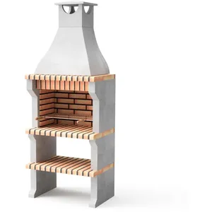 MAESTRO FERRETERO Barbecue préfabriqué à bois et charbon de bois Modèle Alcoa xl (Gris, Orange - 505 x 86,5 x 58 cm) ref : 3413/4 - Movelar