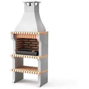 MAESTRO FERRETERO Movelar - Barbecue préfabriqué à bois et charbon de bois Modèle Alcoa xl (Gris, Orange - 515 x 86,5 x 58 cm) ref : 3413/5