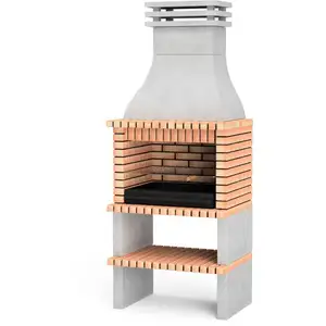 MAESTRO FERRETERO Barbecue préfabriqué à bois et charbon de bois Modèle Albufeira (Gris, Orange - 660 x 95 x 70 cm) ref : 3580/1 - Movelar