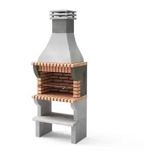 MAESTRO FERRETERO Barbecue préfabriqué à bois et charbon de bois Modèle Maipu xl (Gris, Orange - 513 x 86,5 x 58 cm) ref : 3531/2 - Movelar