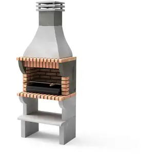 MAESTRO FERRETERO Barbecue préfabriqué à bois et charbon de bois Modèle Maipu xl (Gris, Orange - 525 x 86,5 x 58 cm) ref : 3531/3 - Movelar