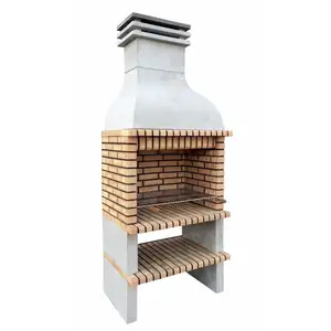 MAESTRO FERRETERO MOVELAR - Barbecue préfabriqué à bois et charbon de bois Modèle Paellero Saler (Gris, Orange - 178 x 70 x 255 cm) REF : 3910 - Utilisation Extérieure