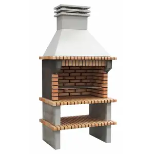 MAESTRO FERRETERO Movelar - Barbecue préfabriqué pour bois de chauffage et charbon de bois Modèle Paella (Gris, Orange - 900 x 120 x 80 cm) ref : 3490