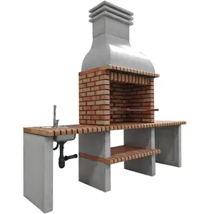 Movelar - Barbecue préfabriqué à bois et charbon de bois modèle Altea ...