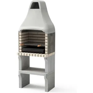 MAESTRO FERRETERO Movelar - Barbecue préfabriqué à bois et charbon de bois Modèle New Iberia Plus xl (Beige - 69 x 47 x 190 cm) ref : M00366 - Usage Extérieur