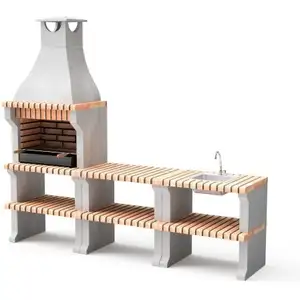 MAESTRO FERRETERO Movelar - Barbecue préfabriqué à bois et charbon de bois Modèle pack 1 alcoa (- 925 x 260 x 58 cm) ref : M00346