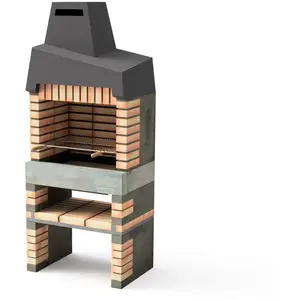 Movelar - Barbecue préfabriqué à bois et charbon de bois Modèle Califo... pas cher