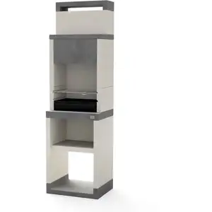 MAESTRO FERRETERO Tuozi - Barbecue à Charbon Modèle plan 0 max (Gris/Blanc - 59 x 47 x 203 cm)
