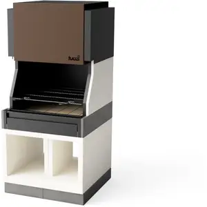 MAESTRO FERRETERO Tuozi - Barbecue de Construction à Bois et Charbon Modèle kitaway La Valenciana (Gris/Blanc - 100 x 100 x 220 cm) pas cher