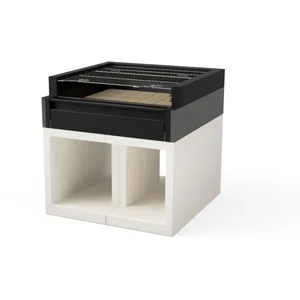 MAESTRO FERRETERO Tuozi - Barbecue de Construction à Bois et Charbon Modèle kitaway grill La Valenciana (Gris/Blanc - 100 x 100 x 86 cm)