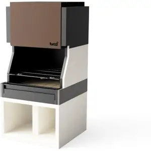 MAESTRO FERRETERO Tuozi - Barbecue de Construction à Bois et Charbon Modèle kitaway La Valenciana (Gris/Blanc - 100 x 100 x 220 cm) pas cher