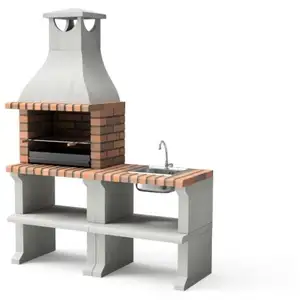 Movelar - Barbecue préfabriqué à bois et charbon de bois Modèle pack 2... pas cher
