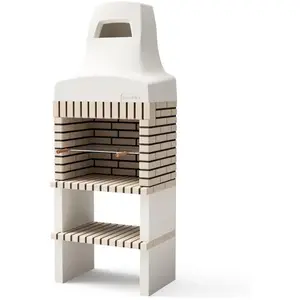 MAESTRO FERRETERO Movelar - Barbecue préfabriqué à bois et charbon de bois Modèle Nazca 70 (Beige - 86,5 x 58 x 240 cm) ref : 8880 - Usage Extérieur