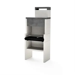 MAESTRO FERRETERO TUOZI - Barbecue à Charbon Modèle VENIT FLEX PLUS HOTTE (Gris/Blanc - 78 x 47 x 185 cm)