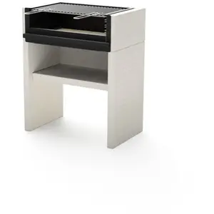 MAESTRO FERRETERO Tuozi - Barbecue de Construction à Bois et Charbon Modèle venit flex (Gris/Blanc - 78 x 47 x 95 cm)