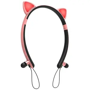 ENSOLEILLE Zw-29 Casque sans fil Intra-auriculaire Bande de cheveux Cat Ear Headset Microphone intégré pas cher