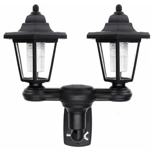 ENSOLEILLE Appliques murales à énergie solaire led double tête étanche rétro vintage crépuscule à l'aube controle de la lumière paysage jardin extérieur cloture pas cher