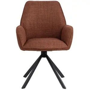 EBUY24 Glenda chaise de salle à manger avec accoudoirs tissu orange. pas cher
