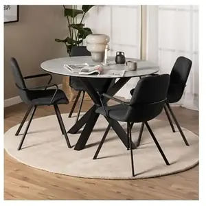 AC Design Furniture Table De Salle À Manger Ronde En Céramique L119 GrisVendu parcdiscount