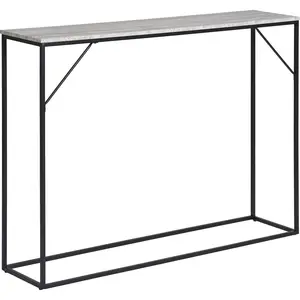 Console 110x26x80 cm effet marbre gris et métal - VITEA pas cher