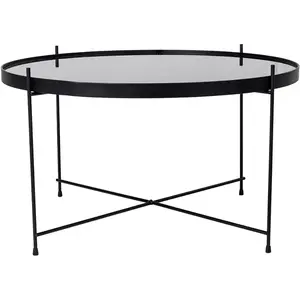 Table basse - House Nordic - Scarlett - Noir - Rond - 70x40 cm pas cher