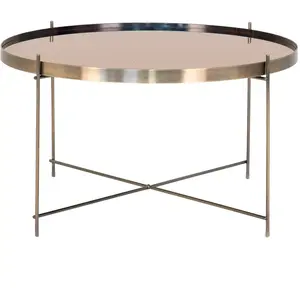 House Nordic Table basse Scarlett 70x40 cm Rond Laiton 444100 pas cher