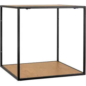House Nordic Étagère murale Avery 36x36x36 cm Chêne et noir 442764 pas cher