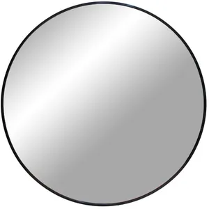 EBUY24 Miroir Madrid Ø80 cm - Noir - Décoration murale - Rond - Intérieur pas cher
