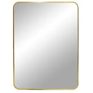 HOUSE NORDIC Miroir - Madrid - 50x70 cm - Blanc - Laiton - Rectangulaire - Métal