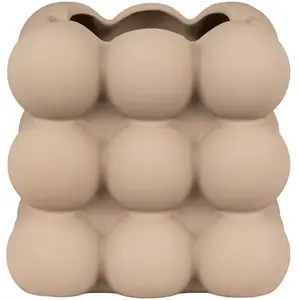 House Nordic -Bloempot - Flowerpot - Bubble - Keramiek - Zacht bruin -... pas cher