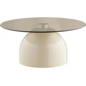 EBUY24 Solveig table basse Ø70cm beige gris. pas cher