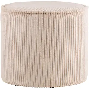 Liv pouf velours côtelé beige. pas cher