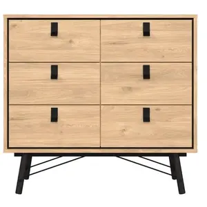 Commode RY - 6 Tiroirs - Décor Chêne - L1018 x P401 x H948 cm