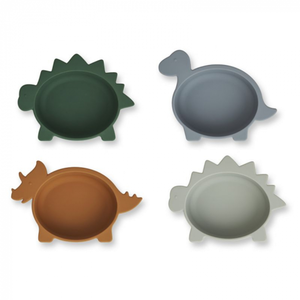 Liewood - Set de 4 bols en silicone Iggy Dino Blue multi mix - Liewood pas cher