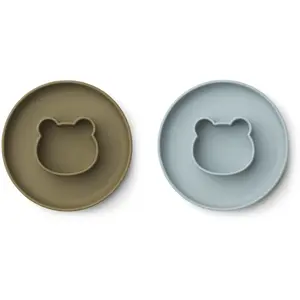 Liewood - Siliconen borden Gordon mr bear blue fog khaki mix