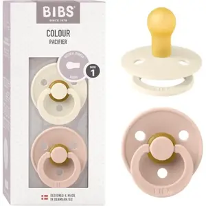 BiBS - Colour Pacifier - Stage 1 Fopspeen - 0+ maanden - 2 stuks - Ivory / Blush pas cher