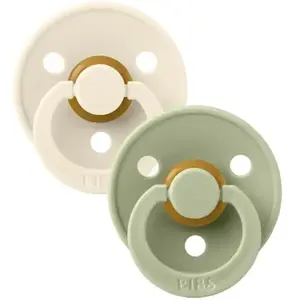 BiBS - Colour Pacifier - Stage 1 Fopspeen - 0+ maanden - 2 stuks - Ivory / Sage pas cher
