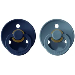BiBS - Colour Pacifier - Stage 1 Fopspeen - 0+ maanden - 2 stuks - Deep Space / Petrol pas cher