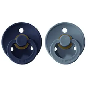 BiBS - Colour Pacifier - Stage 2 Fopspeen - 6+ maanden - 2 stuks - Deep Space / Petrol pas cher