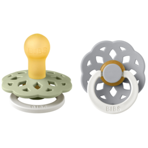 BiBS - Boheme Pacifier Glow in the Dark - Stage 1 Fopspeen - 2 stuks - Sage Glow / Cloud Glow pas cher