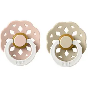 BiBS - Boheme Pacifier Glow in the Dark - Stage 2 Fopspeen - 2 stuks - Blush Glow / Vanilla Glow pas cher
