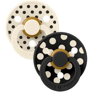 Bibs, Tétine, - Pacifier Studio Colour 2 PACK Polka Latex - Ivory/Black - Size 1 (2x, 0 - 6 Mois) pas cher
