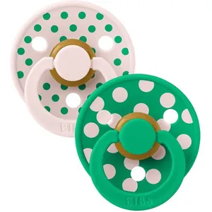 Sucette bébé - BIBS Studio Colour - Ronde - T1 - Caoutchouc naturel - Petal Cactus - Pack de 2 pas cher