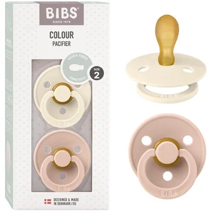 Bibs, Tétine, Colour Latex Sucettes (symétriques, 6-18 mois), Ivory & Blush (2 x, 6 - 18 M.) pas cher