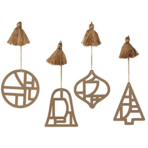 Kerst decoraties Broste Copenhagen FILI X4 Brown