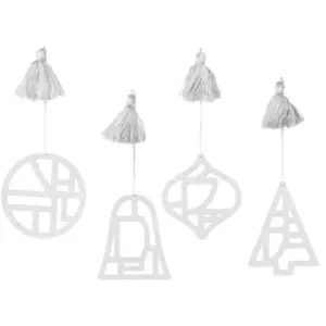 Kerst decoraties Broste Copenhagen FILI X4 Wit pas cher