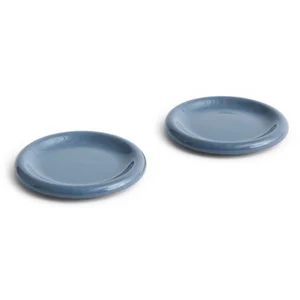 HAY Barro Plate Ø18, set of 2 - Bleu foncé, Assiettes, Bleu pas cher