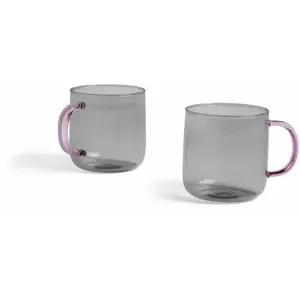 Hay - Set De 2 Mugs Borosilicate - Gris Clair - Gris pas cher