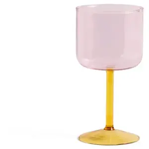 Hay Verre à vin, verre borosilicate, rose, jaune, 15 x 7,5 cm pas cher